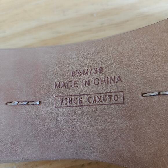 Vince Camuto Semtera Woven-Strap Nude Sandal Mule Heels Size 8.5 M - Picture 8 of 9